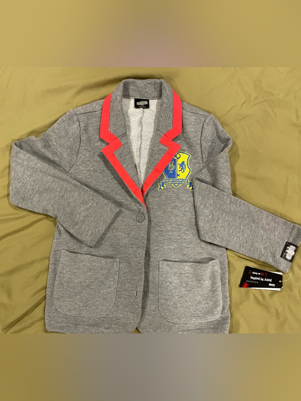 Grey Kids Blazer with Red Trim
